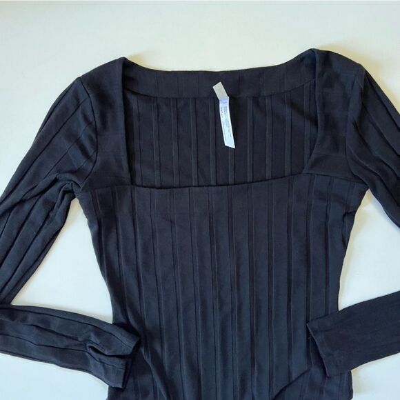 Free People Beside Me Black Bodysuit Medium - Picture 5 of 8